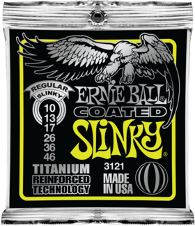 Ernie Ball Jeu De 6 Cordes Electric (6) 3121 Coated Titanium Regular Slinky 10-46 - Cordes Guitare Électrique - Main picture