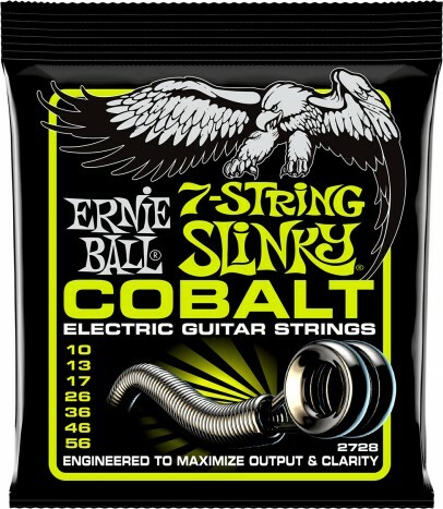 Ernie Ball Jeu De 7 Cordes Electric (7) 2728 Cobalt Regular Slinky 10-56 - Cordes Guitare Électrique - Main picture