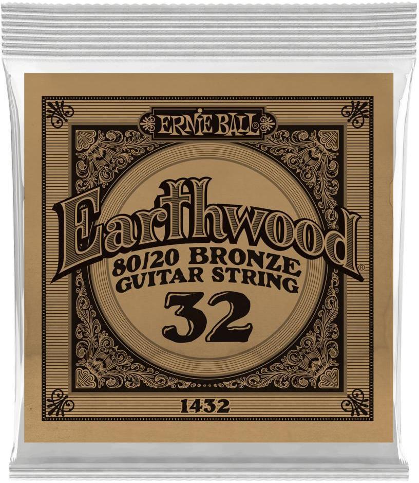 Cordes guitare acoustique Ernie ball Folk (1) Earthwood 80/20 Bronze 032 - Corde au détail