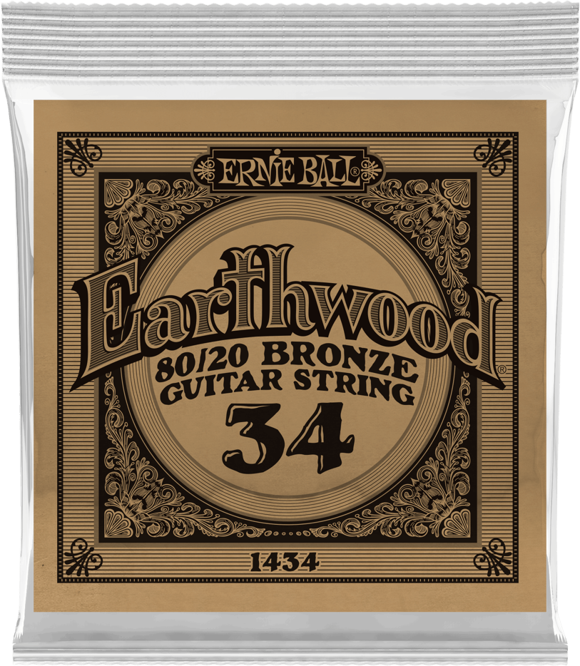 Ernie Ball Corde Au DÉtail Folk (1) Earthwood 80/20 Bronze 034 - Cordes Guitare Acoustique - Main picture