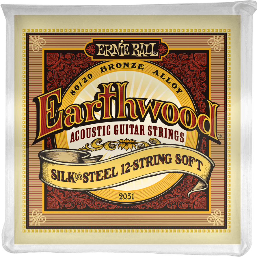 Ernie Ball Jeu De 12 Cordes Folk (12) 2051 Earthwood 80/20 Bronze Soft 12 Cordes 9-46 - Cordes Guitare Acoustique - Main picture