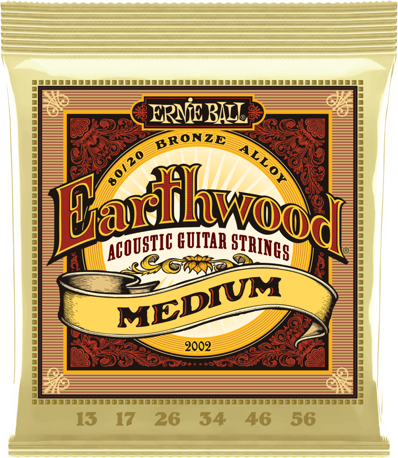 Ernie Ball Jeu De 6 Cordes Folk (6) 2002 Earthwood 80/20 Bronze Medium 13-56 - Cordes Guitare Acoustique - Main picture