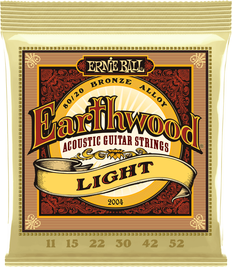 Ernie Ball Jeu De 6 Cordes Folk (6) 2004 Earthwood 80/20 Bronze Light 11-52 - Cordes Guitare Acoustique - Main picture