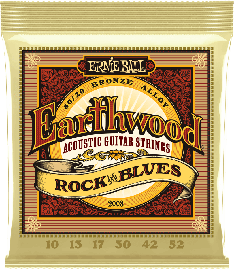 Ernie Ball Jeu De 6 Cordes Folk (6) 2008 Earthwood  80/20 Bronze Rock & Blues 10-52 - Cordes Guitare Acoustique - Main picture