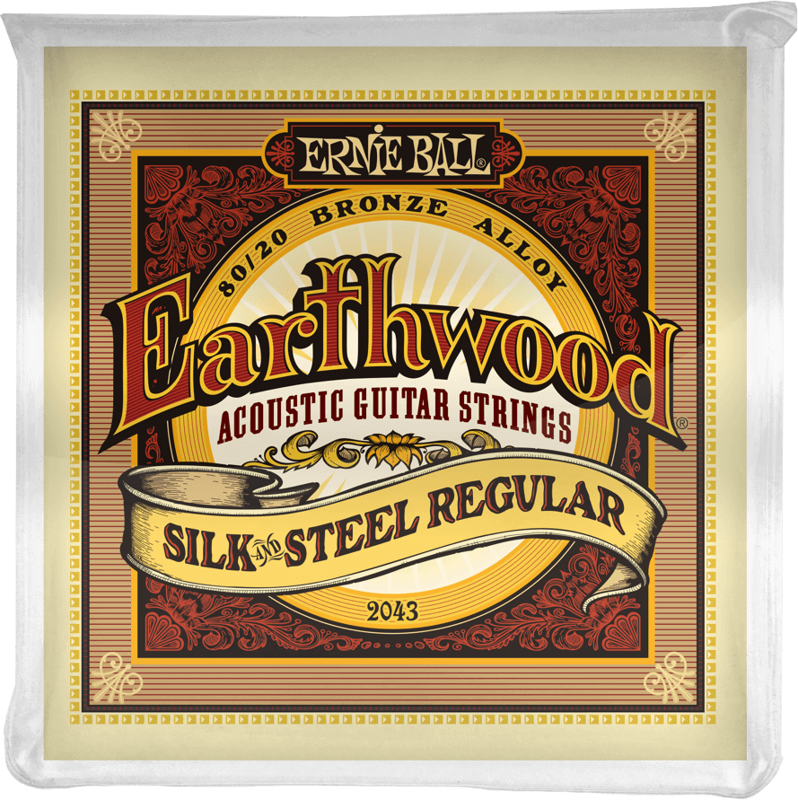 Ernie Ball Jeu De 6 Cordes Folk (6) 2043 Earthwood 80/20 Bronze Regular - Silk&steel 13-56 - Cordes Guitare Acoustique - Main picture