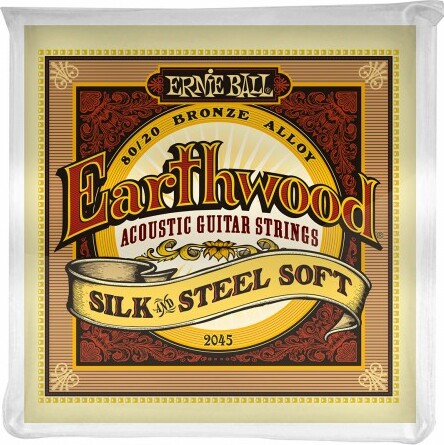 Ernie Ball Jeu De 6 Cordes Folk (6) 2045 Earthwood 80/20 Bronze Soft - Silk&steel 11-52 - Cordes Guitare Acoustique - Main picture