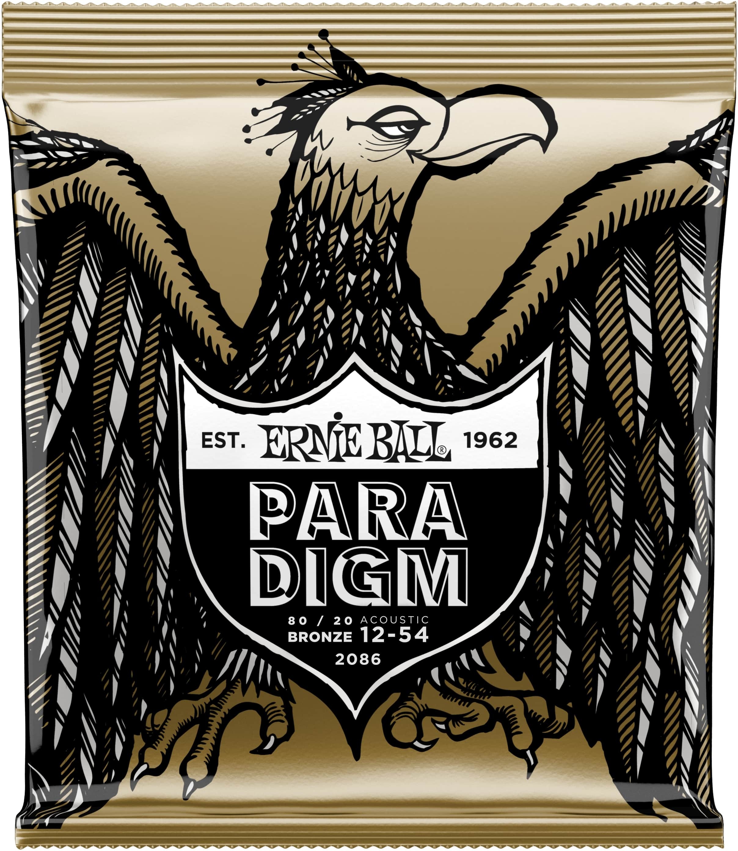 Ernie Ball Jeu De 6 Cordes Folk (6) 2086 Paradigm 80/20 Bronze Medium Light 12-54 - Cordes Guitare Acoustique - Main picture