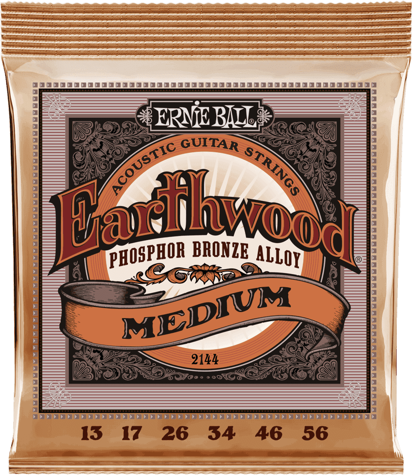 Ernie Ball Jeu De 6 Cordes Folk (6) 2144 Earthwood Phosphore Bronze Medium 13-56 - Cordes Guitare Acoustique - Main picture