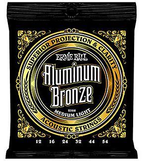 Cordes guitare acoustique Ernie ball Folk (6) 2566 Aluminum Bronze 12-54 - Jeu de 6 cordes