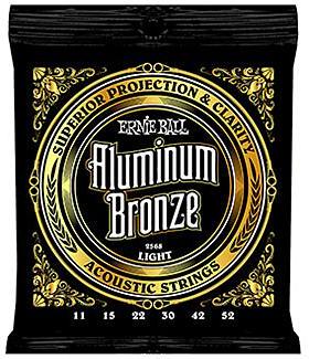 Cordes guitare acoustique Ernie ball Folk (6) 2568 Aluminum Bronze 11-52 - Jeu de 6 cordes