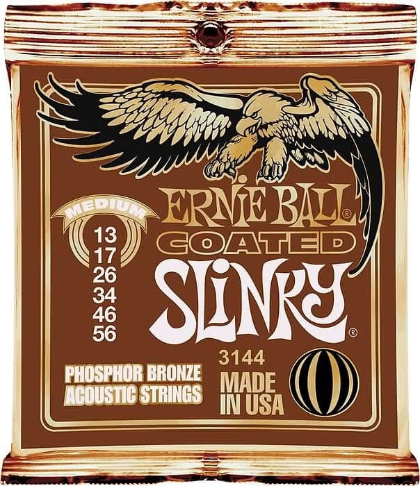 Ernie Ball Jeu De 6 Cordes Folk (6) 3144 Coated Phosphor Bronze Slinky 13-56 - Cordes Guitare Acoustique - Main picture