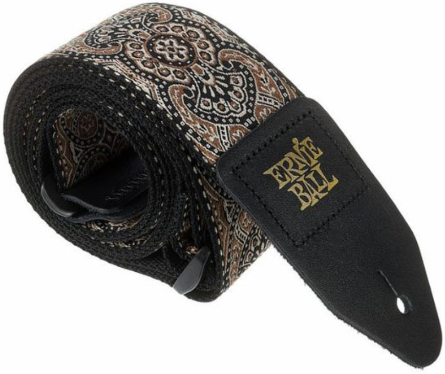 Ernie Ball P04163 Gold & Black Paisley Jacquard 2in. Guitar Strap Polypropylene 5.08cm - Sangle Courroie - Main picture