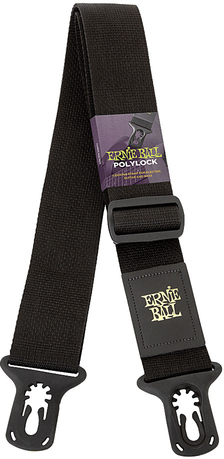 Ernie Ball Polylock Guitar Strap Black - Sangle Courroie - Main picture