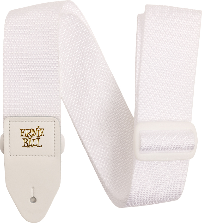 Ernie Ball Polypro 2.inc Guitar Strap White & White - Sangle Courroie - Main picture