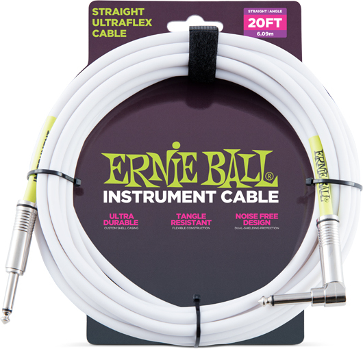 Ernie Ball Ultraflex Instrument Classic Jack/jack CoudÉ 6m Blanc - CÂble - Main picture