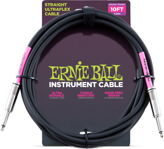 Ernie Ball Ultraflex  Instrument Jack/jack - 3m - Black - CÂble - Main picture