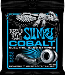 Cordes basse électrique Ernie ball Bass (4) 2735 Slinky Cobalt 040-095 - Jeu de 4 cordes