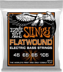 Cordes basse électrique Ernie ball Bass (4) 2813 Slinky Flatwound 45-105 - Jeu de 4 cordes