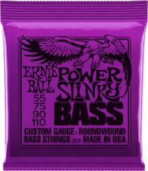Cordes basse électrique Ernie ball Bass (4) 2831 Power Slinky 55-110 - Jeu de 4 cordes