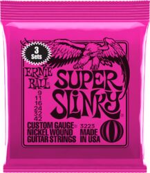 Cordes guitare électrique Ernie ball Electric (3X SET) 3223 Super Slinky 09-42 - Jeu de 6 cordes