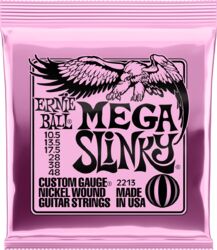 Cordes guitare électrique Ernie ball Electric 2213 Mega Slinky 10,5-48 - Jeu de 6 cordes