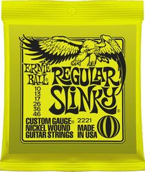 Cordes guitare électrique Ernie ball Electric (6) 2221 Regular Slinky 10-46 - Jeu de 6 cordes