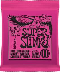 Cordes guitare électrique Ernie ball Electric (6) 2223 Super Slinky 09-42 - Jeu de 6 cordes