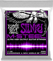 Cordes guitare électrique Ernie ball Electric (6) 2920 Slinky M-Steel 11-48 - Jeu de 6 cordes