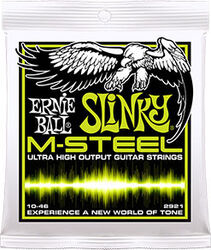 Cordes guitare électrique Ernie ball Electric (6) 2921 Slinky M-Steel 10-46 - Jeu de 6 cordes
