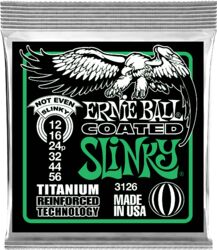 Cordes guitare électrique Ernie ball Electric (6) 3126 Coated Titanium Not Even Slinky 12-56 - Jeu de 6 cordes