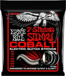 Cordes guitare électrique Ernie ball Electric (7) 2730 Cobalt Skinny STHB 10-62 - Jeu de 7 cordes