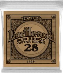 Cordes guitare acoustique Ernie ball Folk (1) Earthwood 80/20 Bronze 028 - Corde au détail
