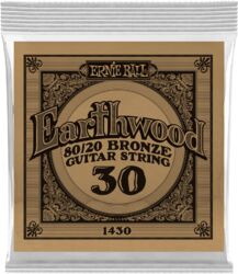 Cordes guitare acoustique Ernie ball Folk (1) Earthwood 80/20 Bronze 030 - Corde au détail