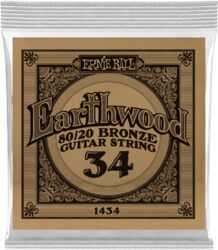 Cordes guitare acoustique Ernie ball Folk (1) Earthwood 80/20 Bronze 034 - Corde au détail