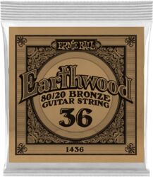 Cordes guitare acoustique Ernie ball Folk (1) Earthwood 80/20 Bronze 036 - Corde au détail