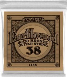 Cordes guitare acoustique Ernie ball Folk (1) Earthwood 80/20 Bronze 038 - Corde au détail