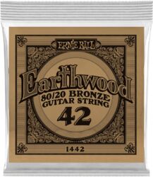 Cordes guitare acoustique Ernie ball Folk (1) Earthwood 80/20 Bronze 042 - Corde au détail