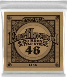 Cordes guitare acoustique Ernie ball Folk (1) Earthwood 80/20 Bronze 046 - Corde au détail