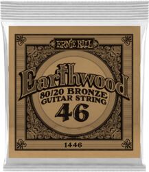 Cordes guitare acoustique Ernie ball Folk (1) Earthwood 80/20 Bronze 046 - Corde au détail