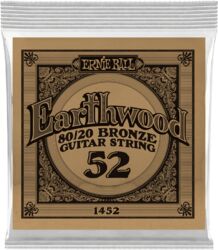 Cordes guitare acoustique Ernie ball Folk (1) Earthwood 80/20 Bronze 052 - Corde au détail