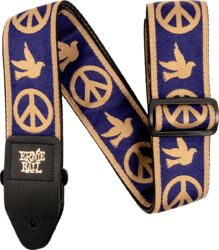 Sangle courroie Ernie ball Jacquard 2-inches Guitar Strap - Peace Love Dove Navy Blue Beige