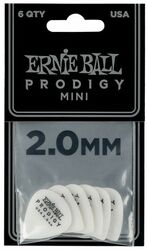 Médiator & onglet Ernie ball Mediators prodigy blanc mini 2mm (X6)