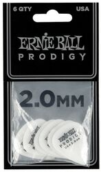 Médiator & onglet Ernie ball Mediators prodigy blanc standard 2mm (X6)