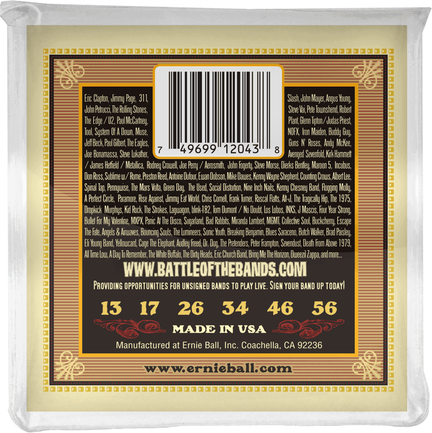 Ernie Ball Jeu De 6 Cordes Folk (6) 2043 Earthwood 80/20 Bronze Regular - Silk&steel 13-56 - Cordes Guitare Acoustique - Variation 1