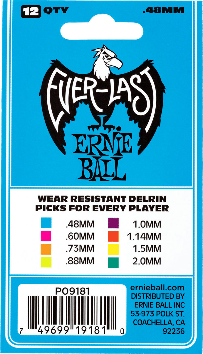 Ernie Ball Everlast Sachet De 12 Bleu 0,48mm - MÉdiator & Onglet - Variation 2