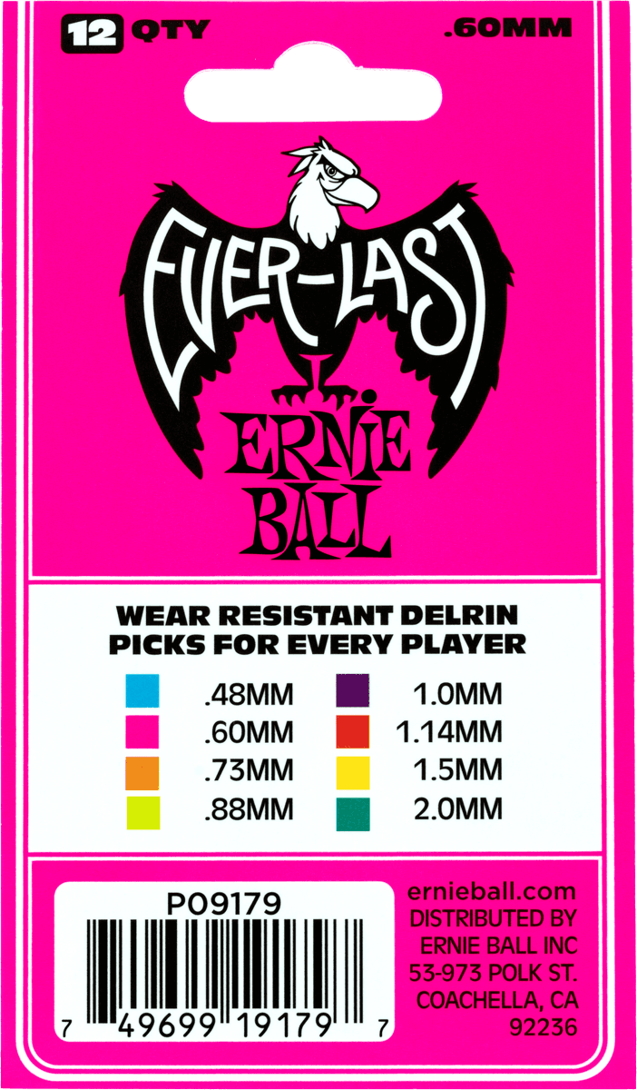 Ernie Ball Everlast 0.60mm Rose (sachet De 12) - MÉdiator & Onglet - Variation 2
