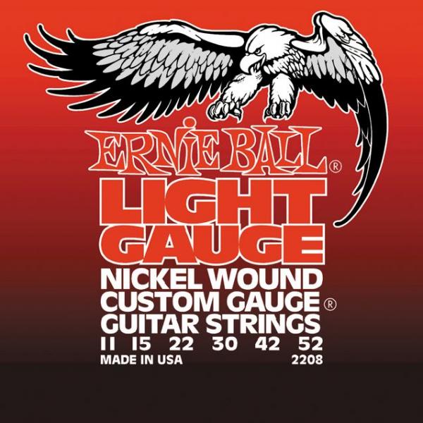 Cordes guitare électrique Ernie ball Electric (6) 2208 Nickel Wound Light 11-52 - jeu de 6 cordes