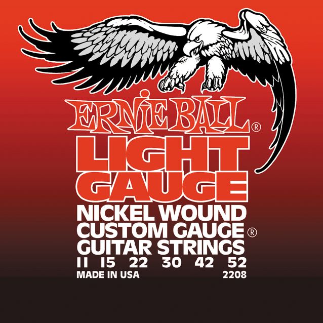 Ernie Ball Jeu De 6 Cordes Electric (6) 2208 Nickel Wound Custom Gauge Light 11-52 - Cordes Guitare Électrique - Variation 1