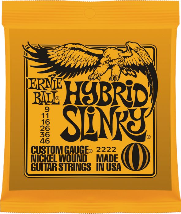 Ernie Ball Jeu De 6 Cordes Electric (6) 2222 Hybrid Slinky Nickel Wound 9-46 - Cordes Guitare Électrique - Variation 1