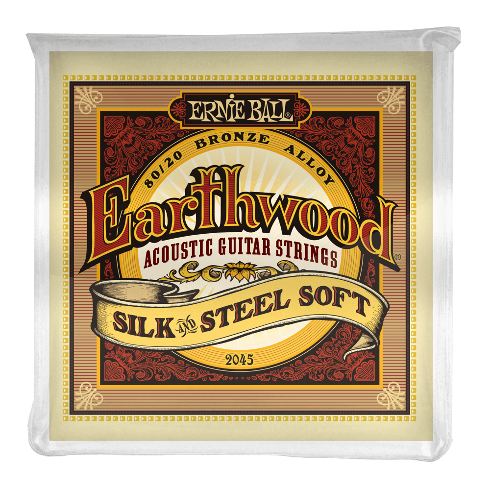 Ernie Ball Jeu De 6 Cordes Folk (6) 2045 Earthwood 80/20 Bronze Soft - Silk&steel 11-52 - Cordes Guitare Acoustique - Variation 1